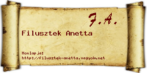 Filusztek Anetta névjegykártya
